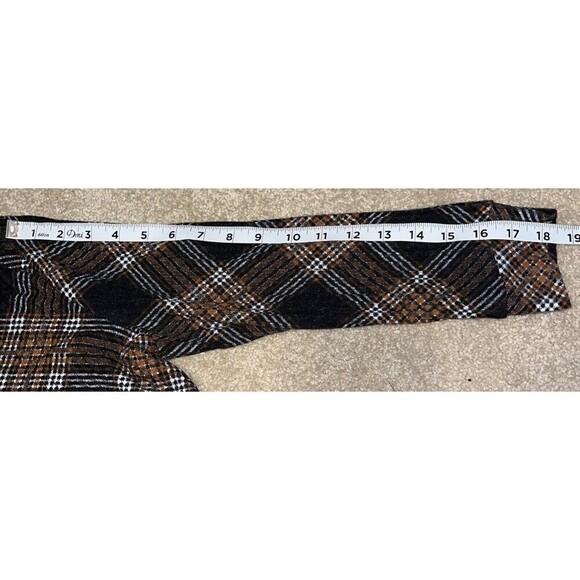 ADRIENNE Vittadini (S) Brown Plaid Dress Dark Academia Velma Knee Length NOTE - Picture 13 of 16